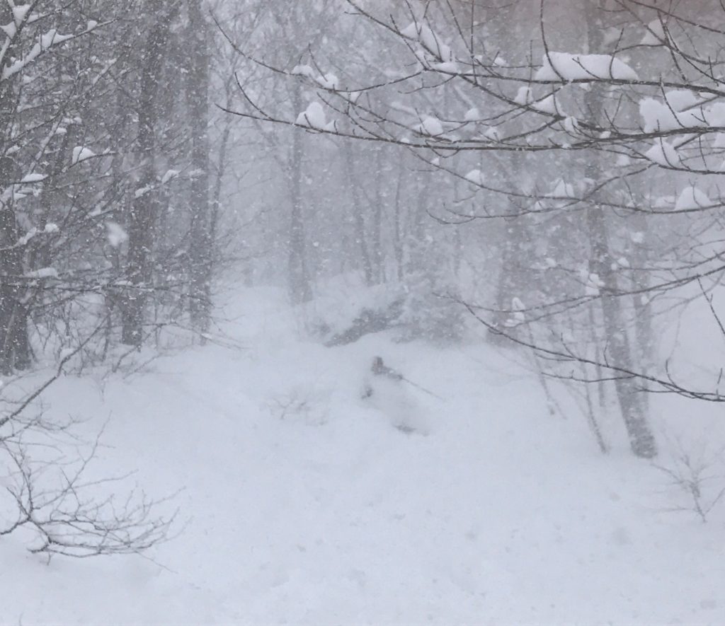 Vermont powder skiing in March