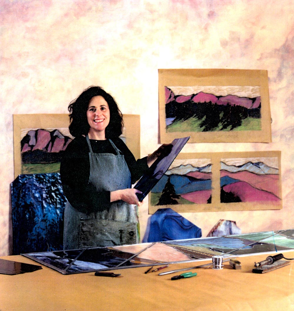 Susan Bayer-Fishman in her workshop in the 1980s