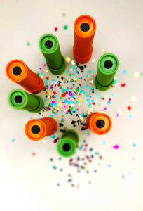 During Best of Stowe 2021, you can learn how to make your own paper kaleidoscope, like these orange and green ones.