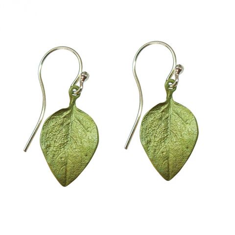 Small Leaf Engraved 92.5 Sterling Silver Earrings For Daily Wear