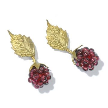 Raspberry Post Drop Earrings