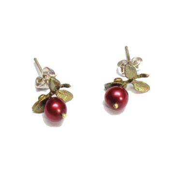 Cranberry Stud Earrings