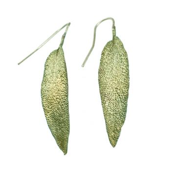 Sage Leaf Drop Earrings