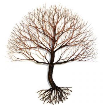 Patinaed Copper Maple Wall Tree