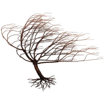 Patinaed Copper Windblown Wall Tree