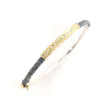 Diana Bangle - Yellow Gold Sterling Silver & Diamonds