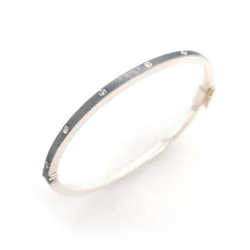 Orly Bangle - Sterling Silver & Diamonds