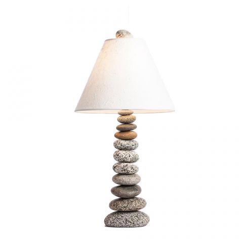 River rock clearance table lamp