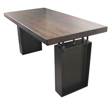 Structural I-Beam Red Oak Desk