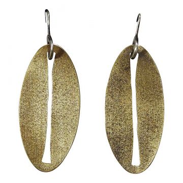 Slit Disk Bronze Earrings