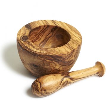 Classic Olive Wood Mortar & Pestle