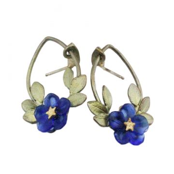 Blue Violet Hoop Earrings