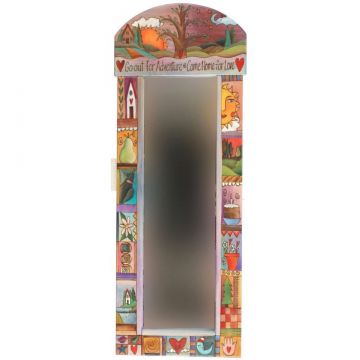 Go Out for Adventure Red Hanging Wardrobe Mirror
