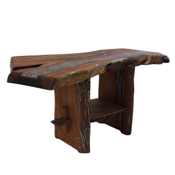 River Rock & Turquoise Side Table