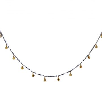 Gold Crystal Fringe Necklace