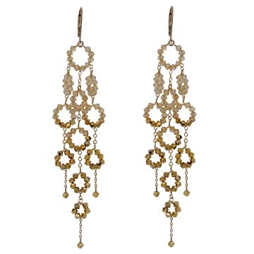 Gold Crystal Ombre Drop Earrings