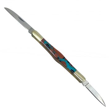 Turquoise Inlay Tuxedo Knife