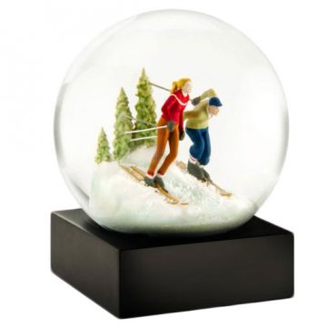 Skiers Snow Globe