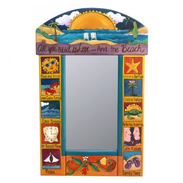 Sticks And the Beach Small Mirror