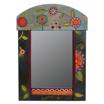 Sticks Dark Floral Medium Mirror