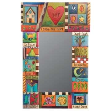 Sticks Follow Your Heart Patchwork Mirror