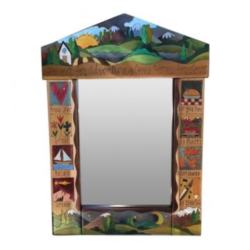 Sticks Go Out for Adventure Natural Medium Mirror