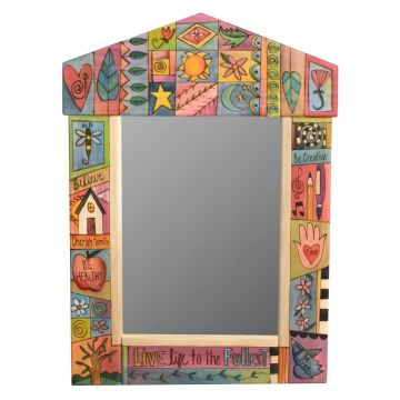Sticks Pink Patchwork Medium Mirror