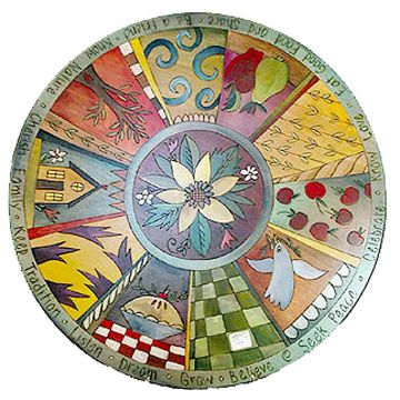 Big Flower Abstract Lazy Susan