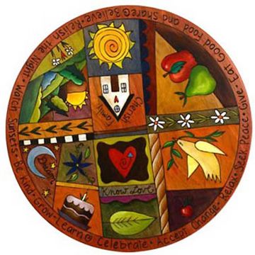 Bold Color Quilt Abstract Lazy Susan