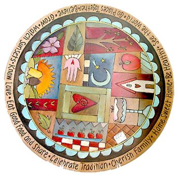 Quilted Symbols Abstract Lazy Susan