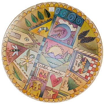 Reminders Quilt Abstract Lazy Susan