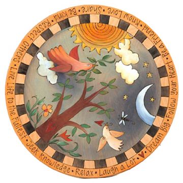 Twilight Birds Abstract Lazy Susan