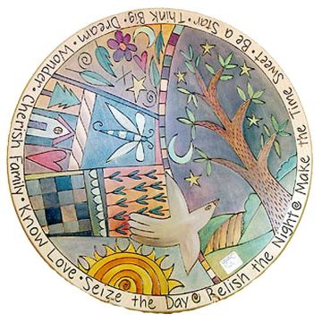 White Bird Abstract Lazy Susan