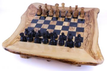 Wood Chessboard w/ Black Resin