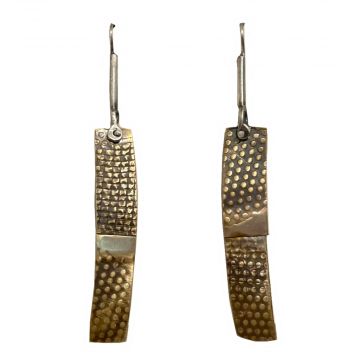 Bronze Textured Tabs Earrings