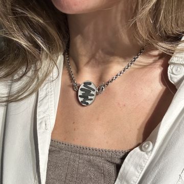 Basalt Inlay Choker Necklace