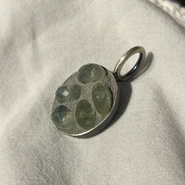 Pale Green Agate Concrete Pendant