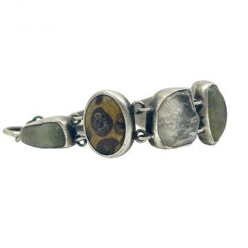 Pyrite, Quartz, Oolite & Riverrock Bracelet
