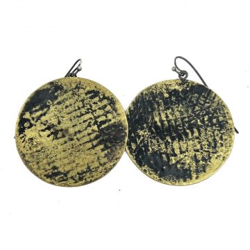 Bronze Blackened Disc Earrings