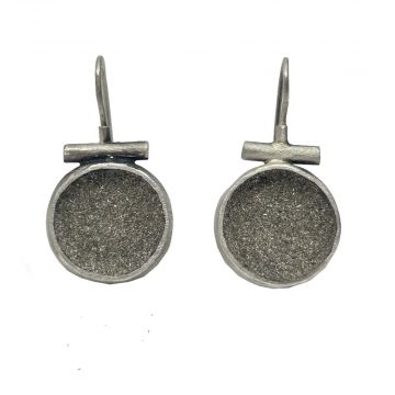 Silver Dust Round Earrings