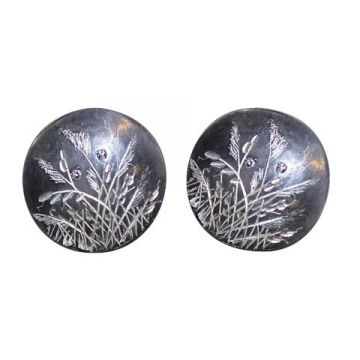 Meadow Grass Button Earrings