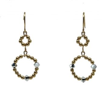Crystal & Gold Beaded Earrings