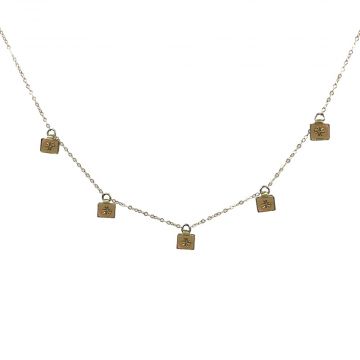 5 Charm Gold Intaglio Necklace