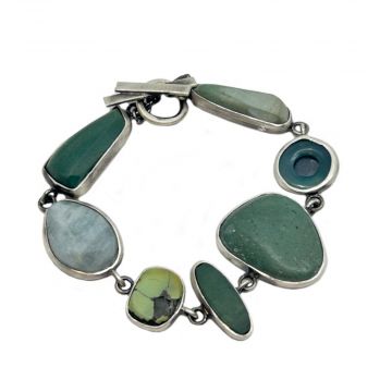 Blues & Greens Stone Bracelet
