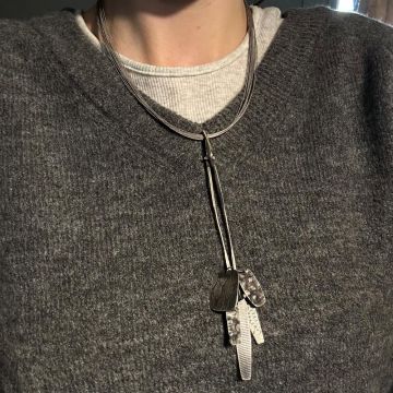 SIlver Charms Cable Necklace