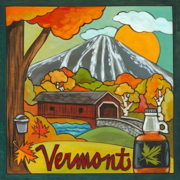 Love Vermont Plaque 9"x9"