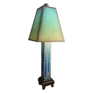 Teal Watercolor Ceramic Lamp
