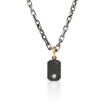 Nick Diamond Bar Pendant + Cove Cable Chain