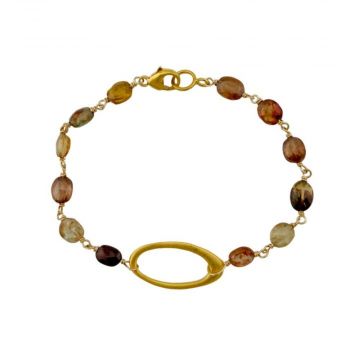 Gold Oval Zircon Bracelet