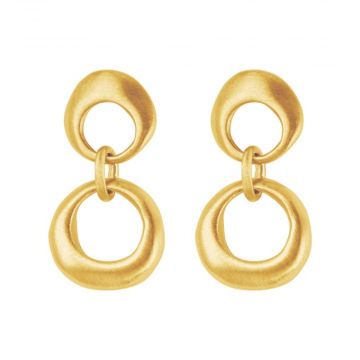 Gold Double Circle Post Earring